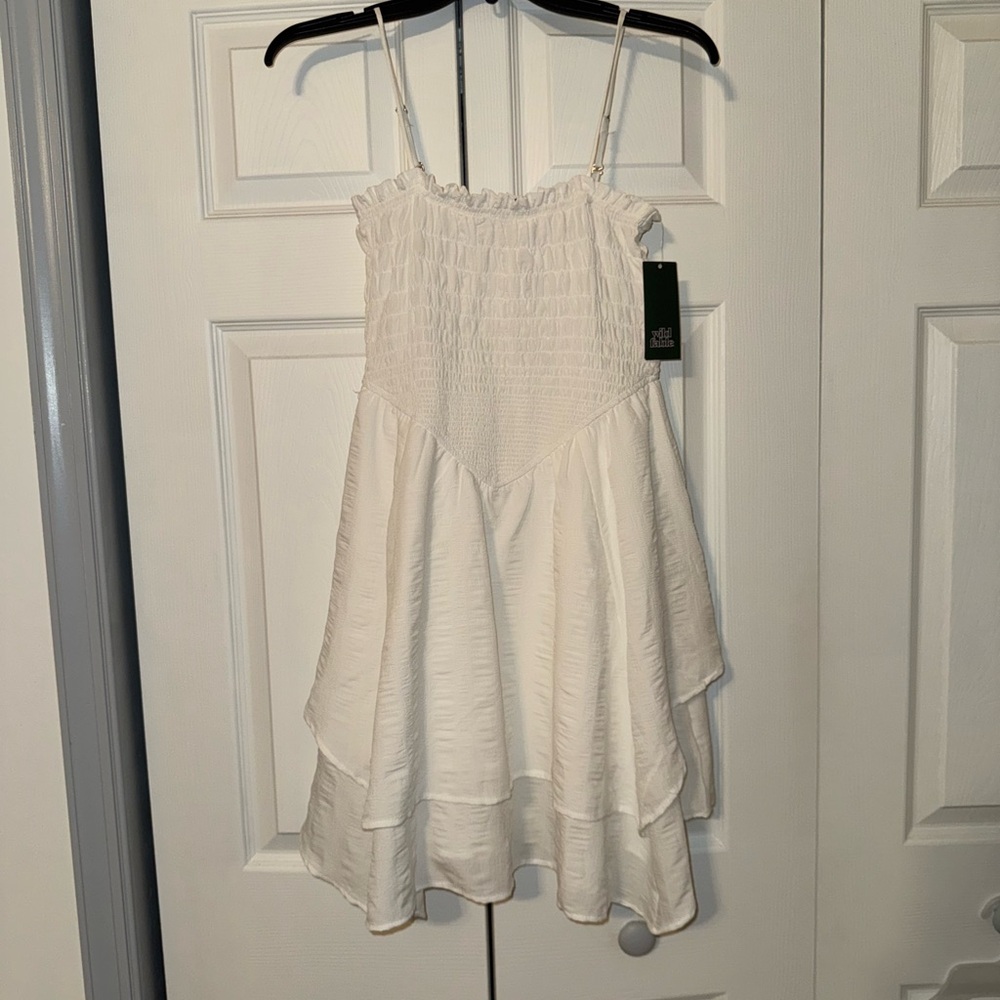 Wild Fable Crisp White Ruffle Dress